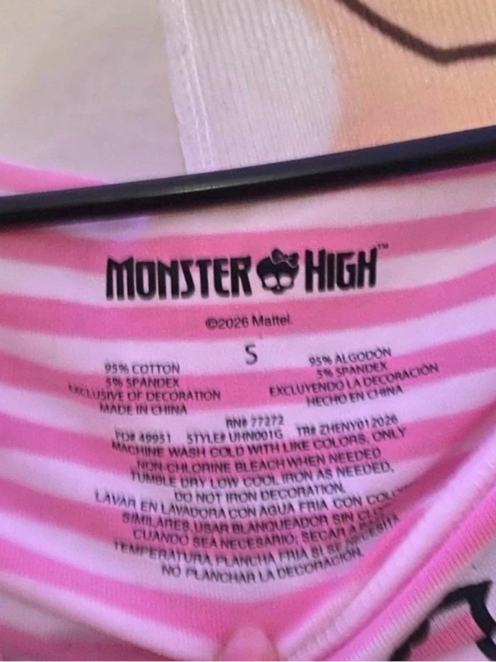 monster high Pink & White Striped Skull Tee - Picture 4 of 5